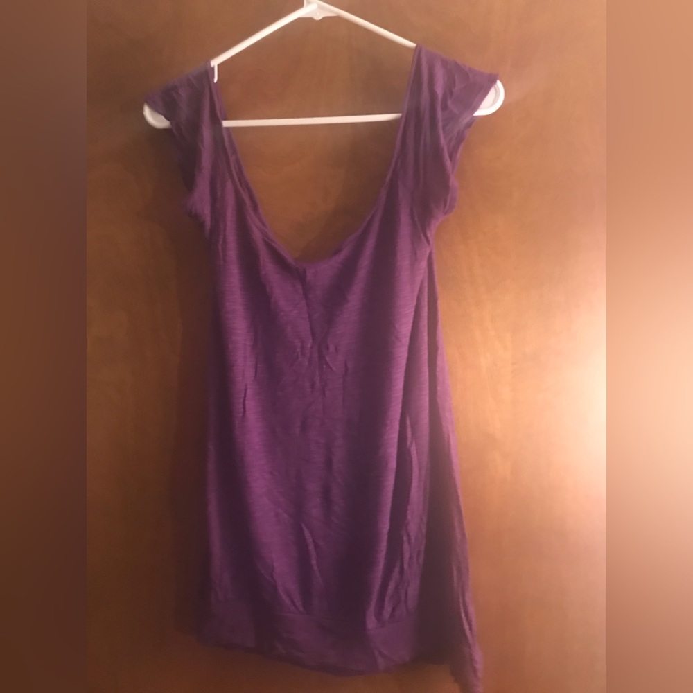 MKM Designs Small Purple Deep U Neck Shirt